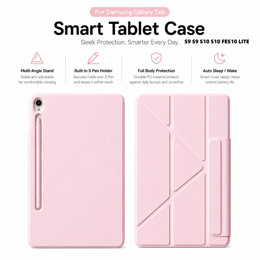 เคสแท็บเล็ต Samsung แบบพับได้รูปตัว Y เหมาะสำหรับTab A9 A9+ s9 S10 S9 FE และ S10 FE ขนาด 10.9 นิ้ว S6 LITE a11+ s11 a8