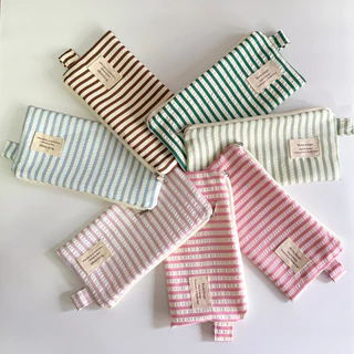กระเป๋าดินสอลายเส้นตรง สีพาสเทลน่ารักๆ ใส่เครื่องเขียน รุ่น celene pencilbag flure.bags