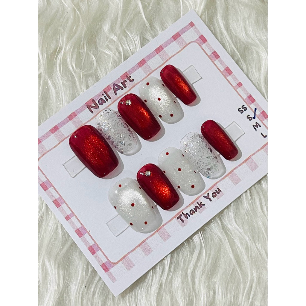 พร้อมส่ง ✅ เหลี่ยมกลาง บัลเล่สั้น เล็บเจลแท้ 100% ฟรีกาว+ตะใบ