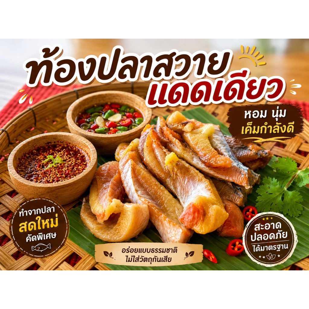ท้องปลาสวายแดดเดียว500กรัม