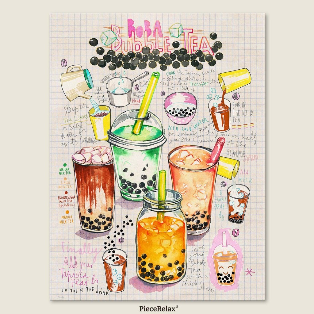 PieceRelax: Lucile Prache - Bubble Tea (1008 Pieces) [Plastic Jigsaw Puzzle]