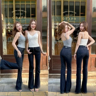 MEENNY CLOSET| MN21 กางเกงขาม้าวินเทจสีวินเทจ navy blue jeans ป้าย Meenny