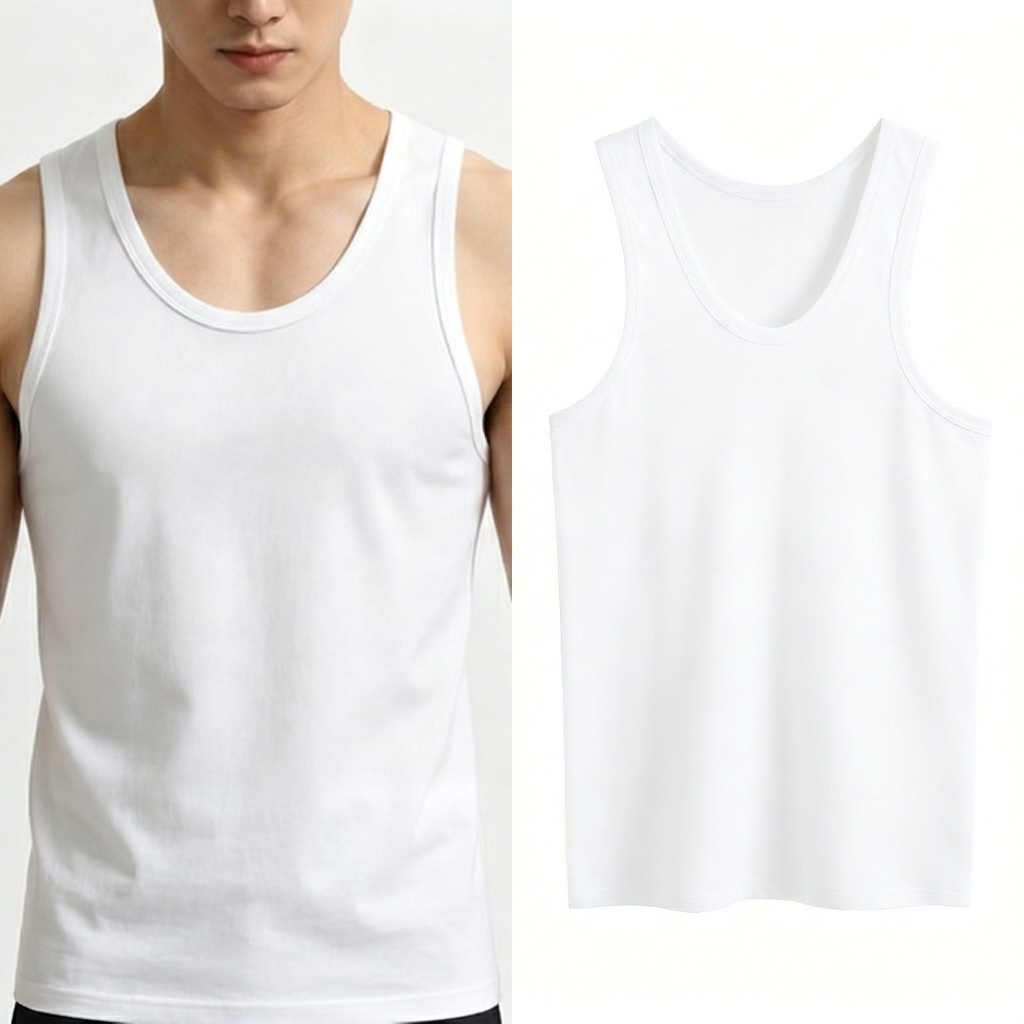 เสื้อกล้ามผู้ชาย เกรดพรีเมี่ยม ผ้านิ่ม เสื้อแขนกุด เสื้อออกกำลังกาย สีขาว/ดำ พร้อมส่ง Man Clothing