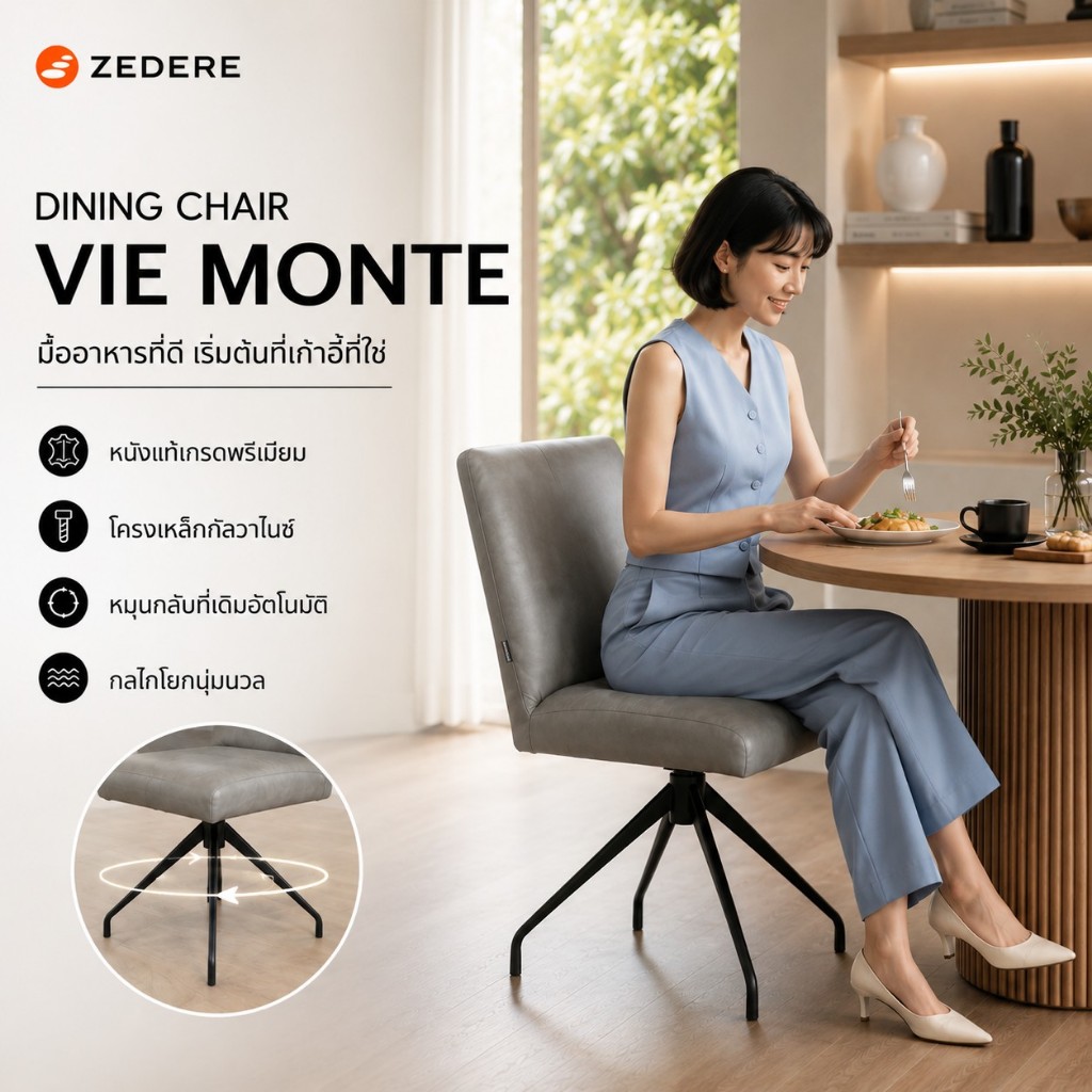 Zedere รุ่น VIE MONTE สีเทาอ่อน