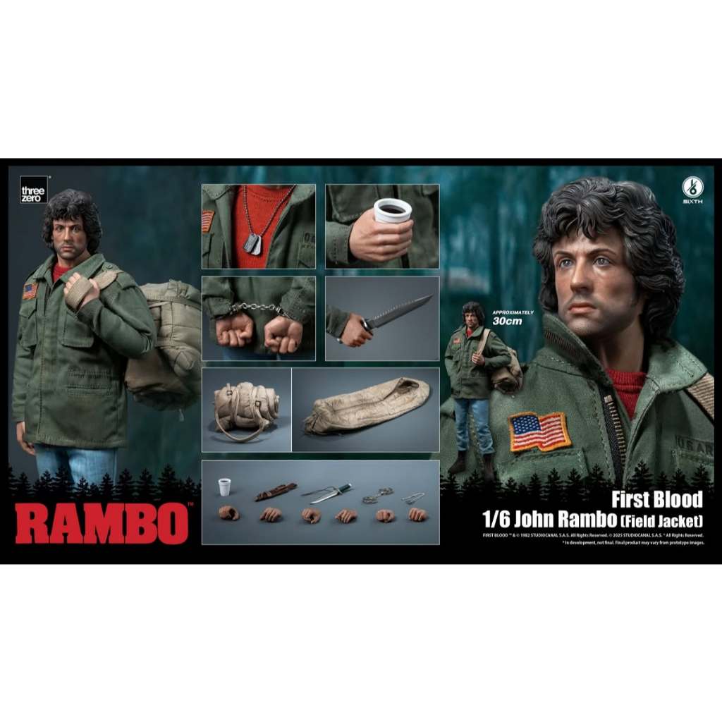 ThreeZero 3Z05530W0 1/6 : John Rambo (Field Jacket)
