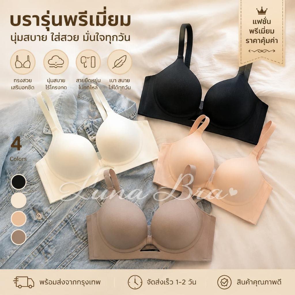 บราผู้หญิง🍑 พร้อมส่งจากกรุงเทพฯ สำหรับอกเล็ก 🌷ดันทรงชิด ยกกระชับทรง ไร้โครง ใส่สบาย ดีไซน์เซ็กซี่- N698