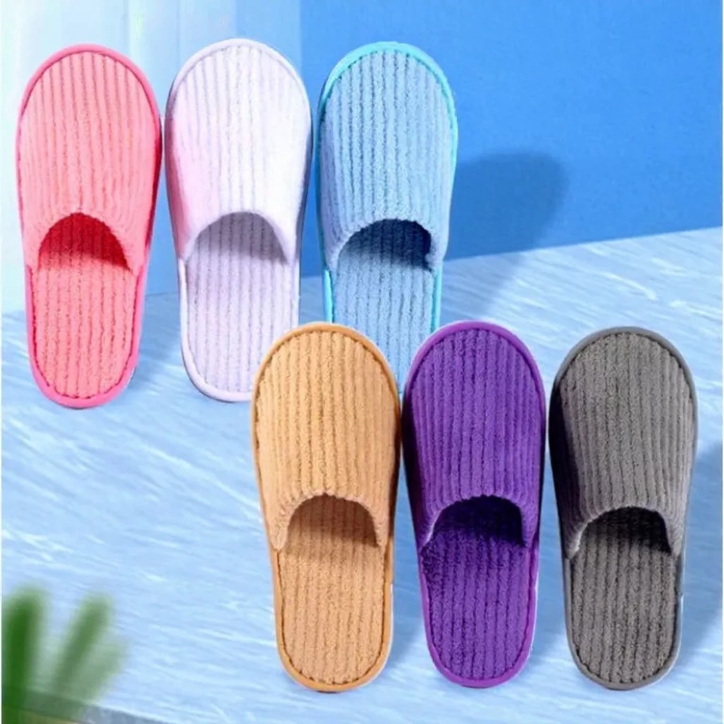 ￼สลิปเปอร์ Slipper สีสดใส รองเท้าลำลอง รองเท้ารับแขก ใส่ในบ้าน ออฟฟิศ โรงแรม หุ้มปลายเท้า เนื้อผ้าดี นุ่ม ใส่สบาย H612(3