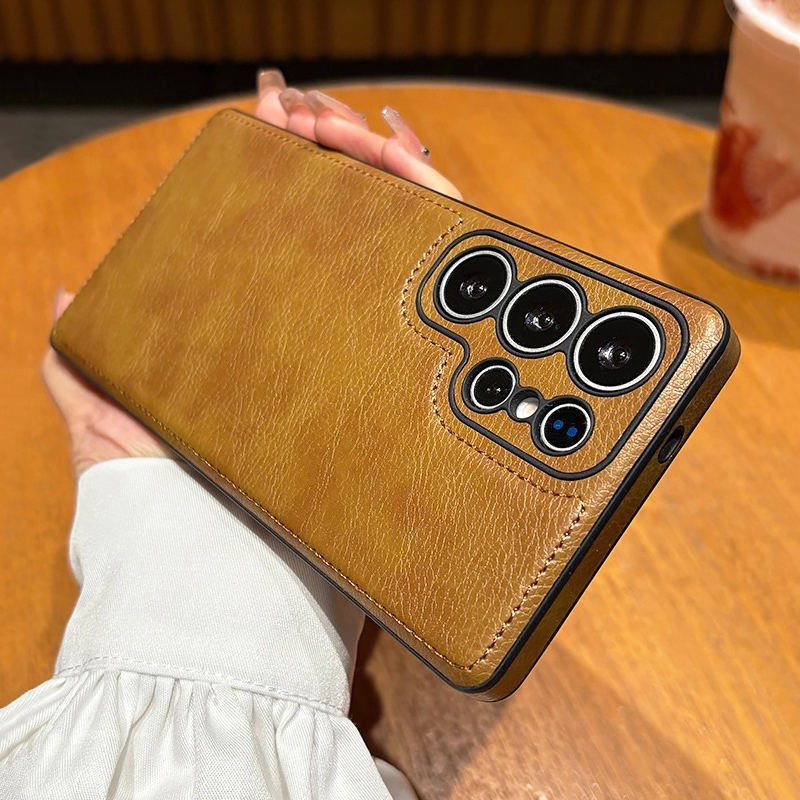 CrashStar หนังนุ่มกันกระแทก สไตล์ธุรกิจ เคสโทรศัพท์ Phone Case For Samsung S26 S25 S24 S23 S22 Ultra + A56 A55 A54 A16