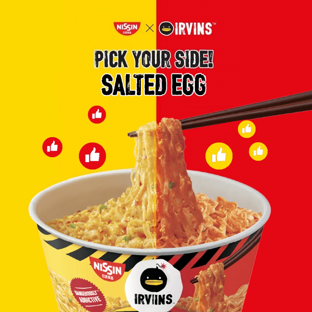 Nissin IRVINS Salted Egg Noodle CUP (SPICY + Original) บะหมี่กึ่งสำเร็จรูป)ถ้วย 100g