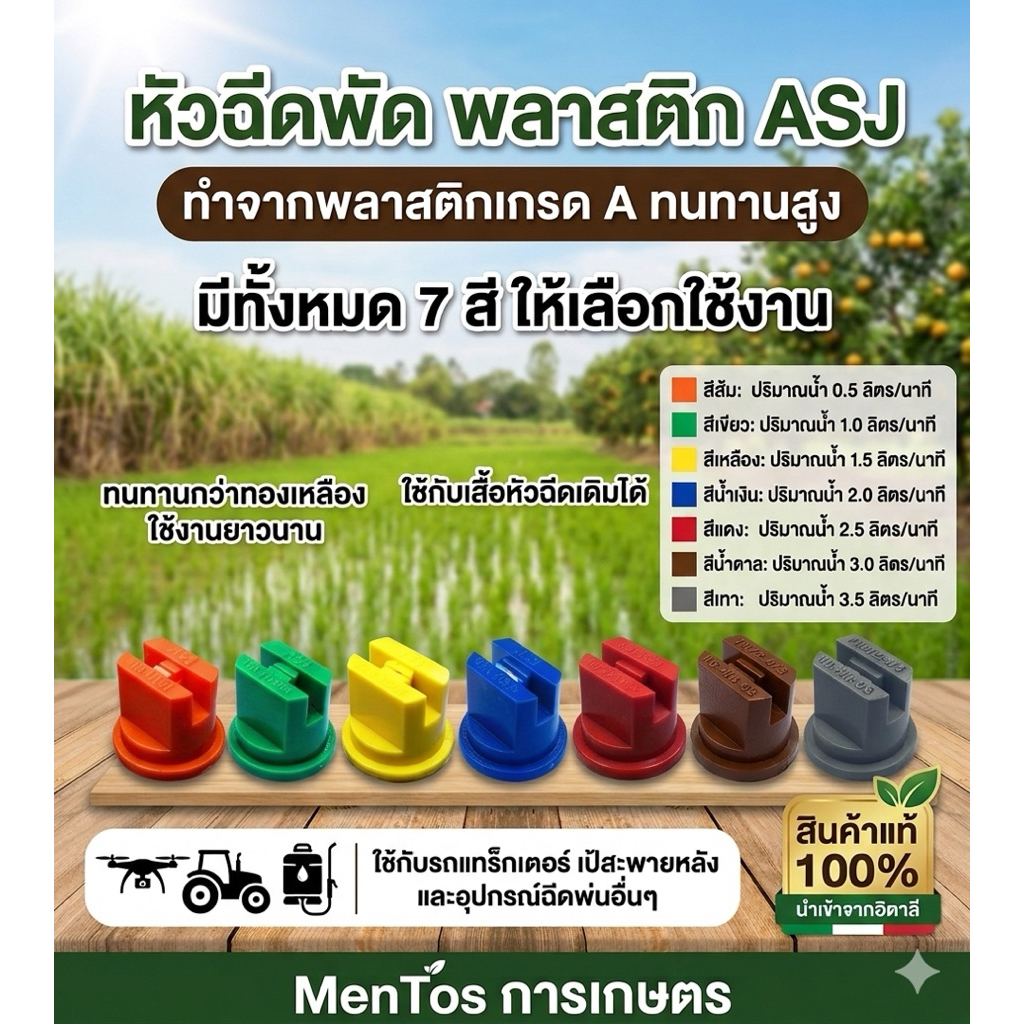 หัวฉีดพัด พลาสติก ASJ พลาสติกเกรด A ทนทาน