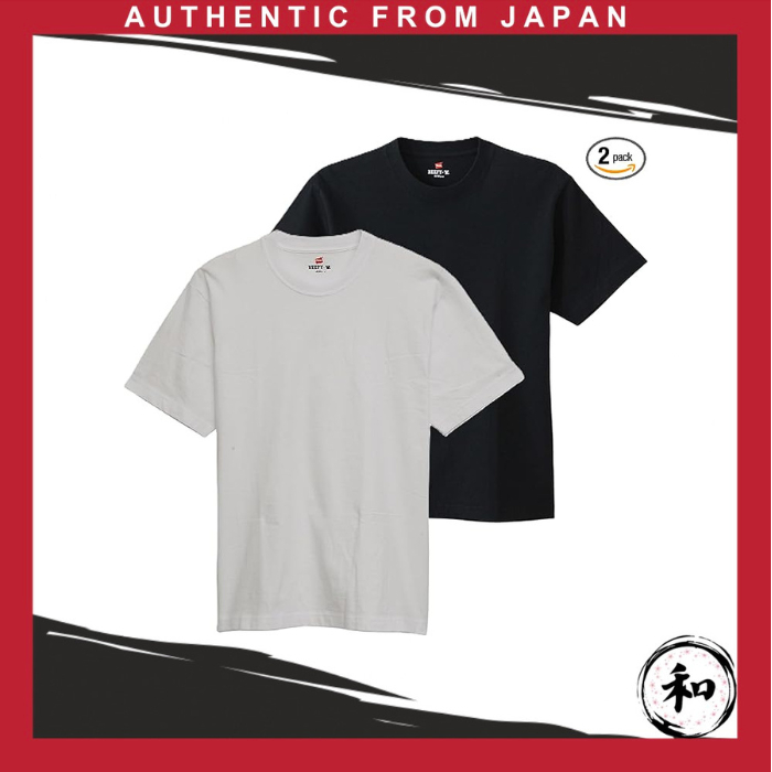 Hanes Beefy T-Shirt, Short Sleeve, Crew Neck, 2-Pack, 100% Cotton [Direct from Japan]
