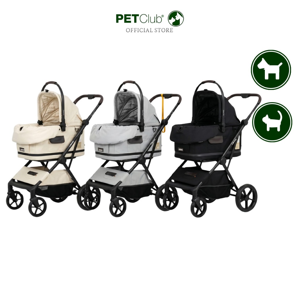 [PETClub] Bernd รุ่น Glam Pet (Duo Mode) รถเข็นและคาร์ซีทสำหรับสัตว์เลี้ยง พับได้โดยไม่ต้องถอดตะกร้า