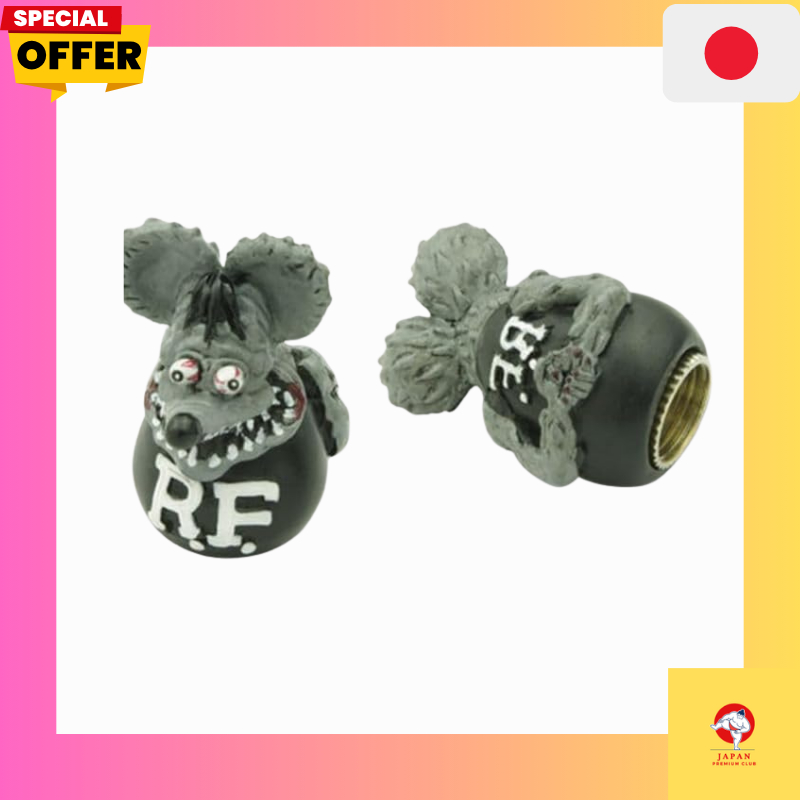 MOONEYES Rat Fink Air Valve Caps Gray Set of 2 _ AC-RAF280GY-MON