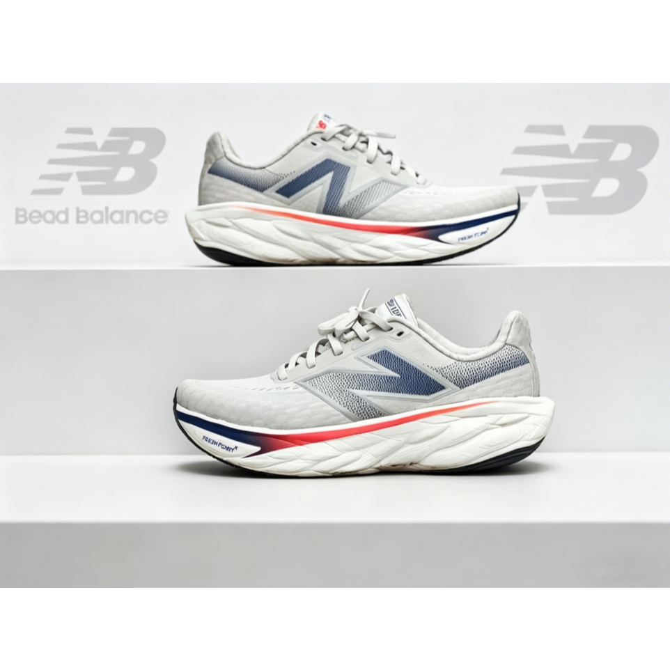 NB Fresh Foam X 1080v14 รองเท้าวิ่งผู้ชาย ผู้หญิง สีเทา-น้ำเงิน-ส้ม ออกแบบใหม่ ใส่สบาย ดูดซับแรงกระแทกสูง เหมาะ