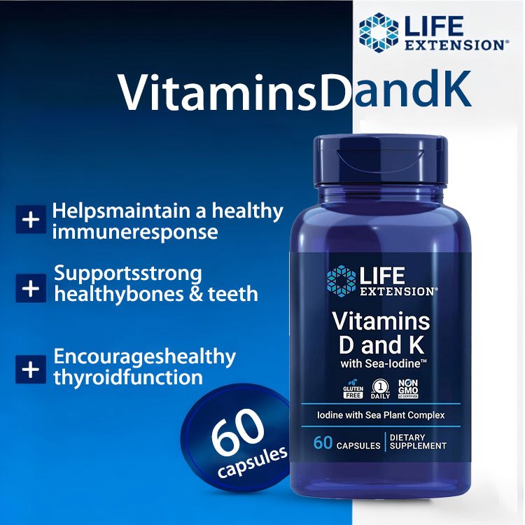 Vitamins D and K with Sea-Iodine, 60 capsules