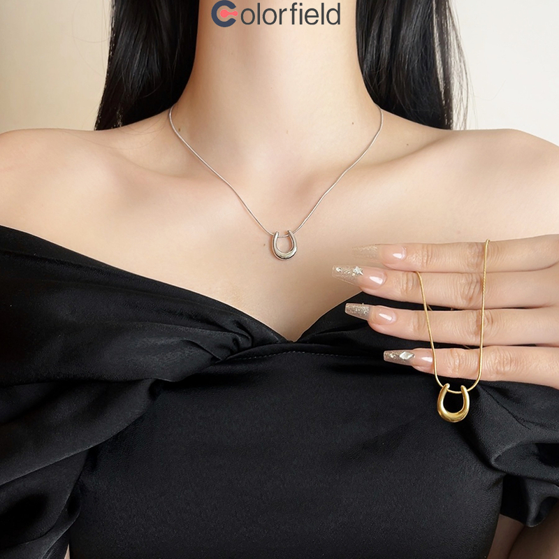 Colorfield สร้อยคอจี้รูปเกือกม้า เกาหลี ละเอียดอ่อน เข้ากับทุกการแต่งกาย สำหรับผู้หญิง โซ่ไหปลาร้า ﻿-COD💖