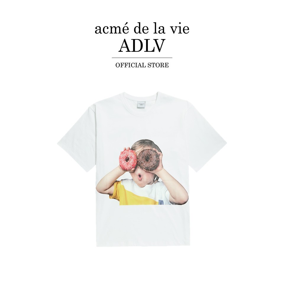 ADLV [acme de la vie] เสื้อยืด Oversize รุ่น Baby Face Short Sleeve T-Shirt White Donuts 1 R White (50112OBFSSU_F3WTXX)