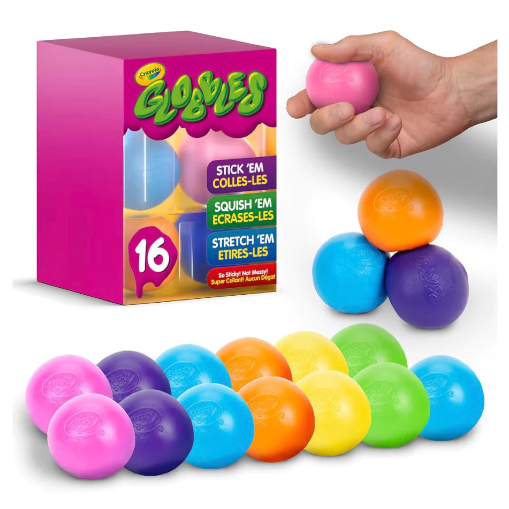 🇯🇵🌸 Squishy Crayola Squeeze Toy Globbles ลูกบอล บีบ คลายเครียด แบบติดผนังได้ 16 ชิ้น 6 สี สคุชชี่ ของแท้ สกุชชี่