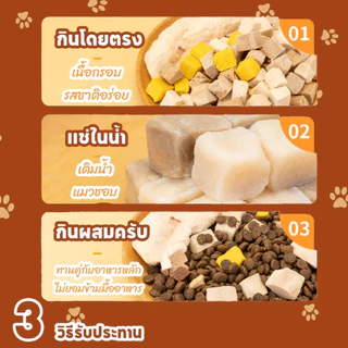 PETLUSCI ขนมฟรีซดรายแมว 3 in 1 อกไก่+ตับไก่+ไข่แดง 650g ขนมแมวเกรดพรีเมี่ยม ไม่มีสารกันบูด