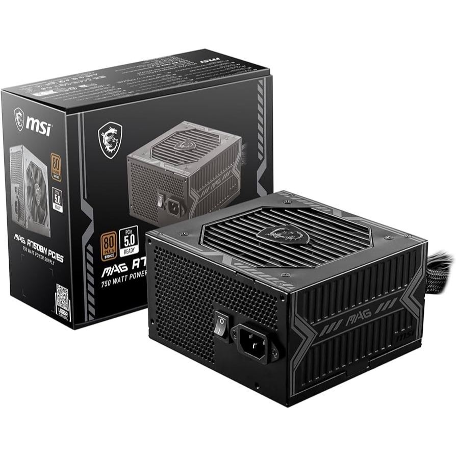 POWER SUPPLY MSI MAG A750BN PCIE5 750 Watt (80+ BRONZE) ประกัน 5 ปี