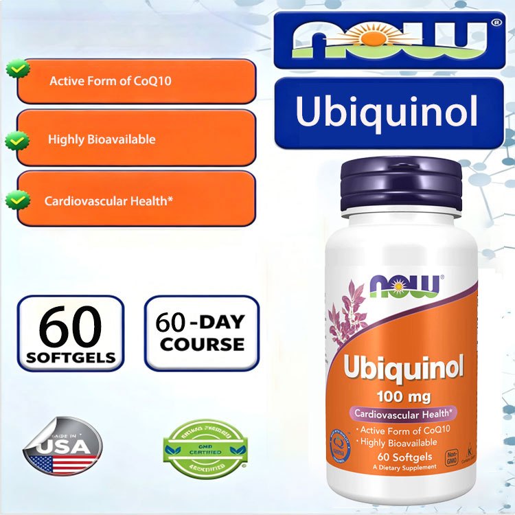 NOW Ubiquinol, Coenzyme Q10, 100 mg, 60 Softgels,