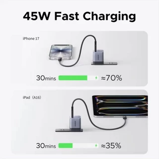 Nexode Air แท้💯 UGREEN Ultra-Mini 45W GaN Foldable Charger for iPhone 17 16 15 Pro Max Samsung S26 S25 S24 S23 Ultra