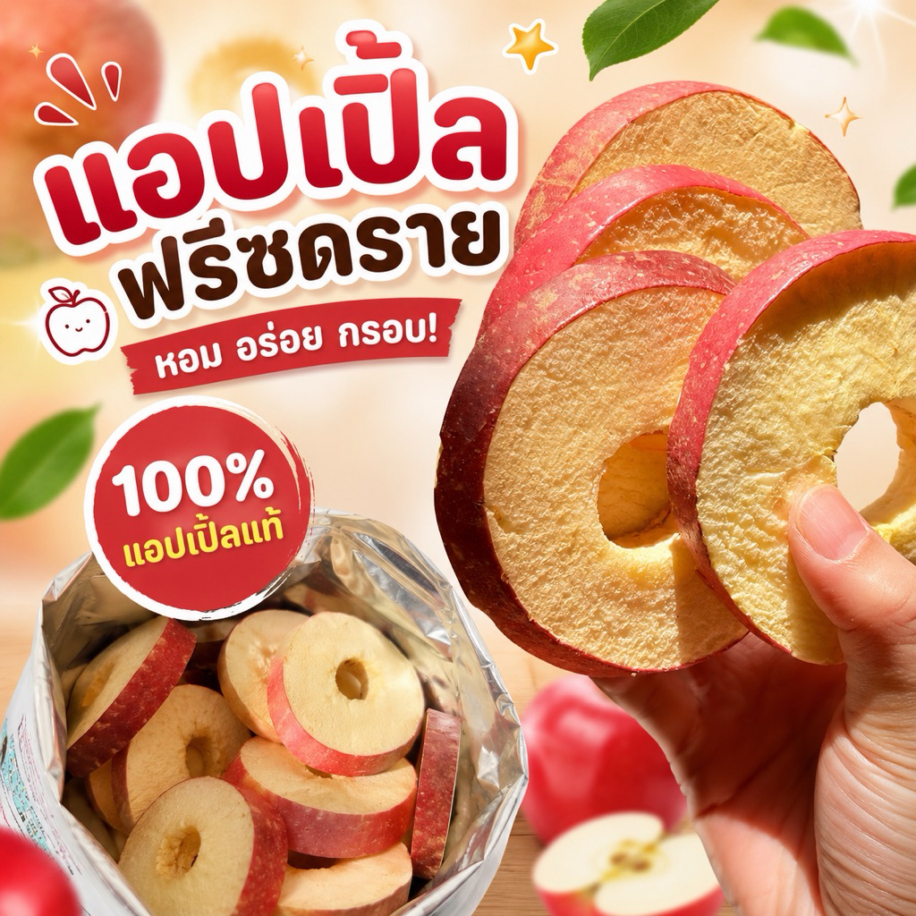 พร้อมส่ง‼️แอปเปิ้ลฟรีซดราย ไหหนาน