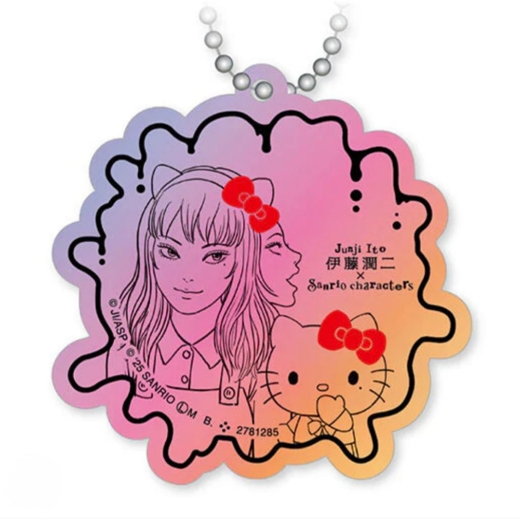 พวงกุญแจ กระจก โทมิเอะ × ฮัลโหลคิตตี้ ของแท้ Tomie × Hello Kitty Junji Ito จุนจิ อิโต้ กาชาปอง ของให