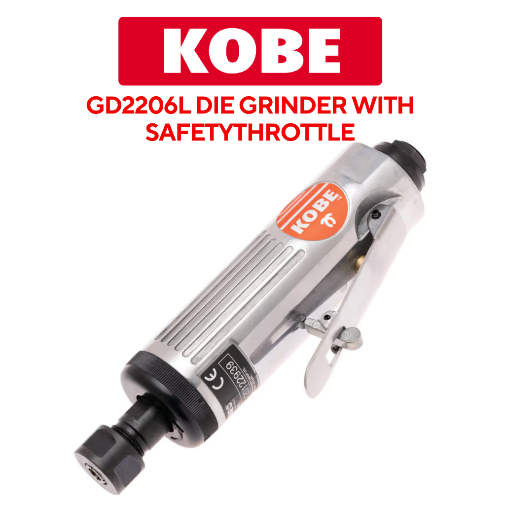 KOBE เครื่องเจียรแกนลมคอตรง ขนาด 6 มม. (Inline Air Die Grinder) รอบจัด 23,000 RPM รุ่น GD2206L รหัส 