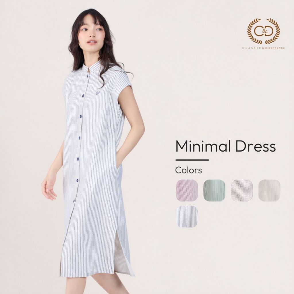 C&D Minimal Dress Collection เดรสผู้หญิง กระดุมหน้า Natural Style