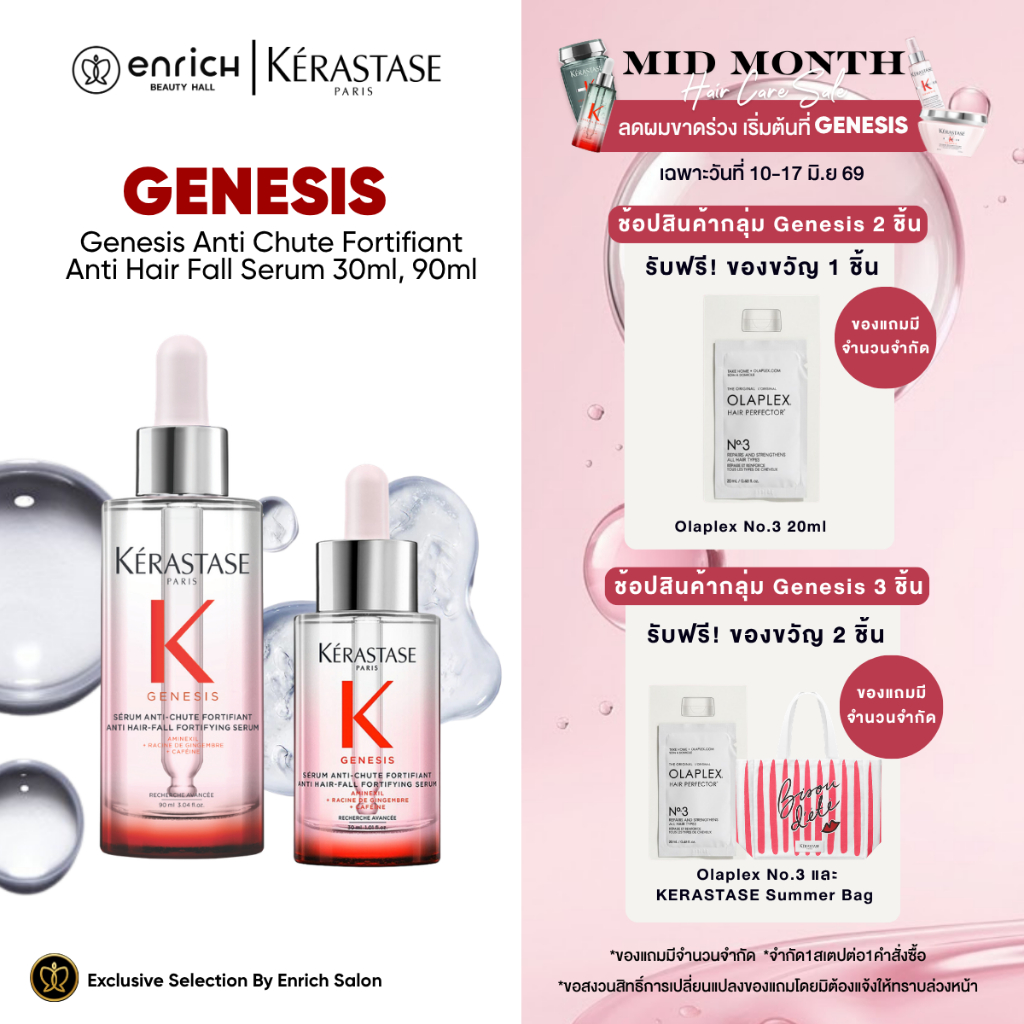Kerastase Genesis Anti Chute Fortifiant Anti Hair Fall Serum 30ml/90ml เซรั่มลดผมขาดร่วง บำรุงหนังศีรษะ
