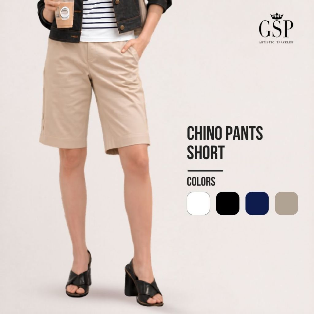 GSP Everyday Chino Collection กางเกงขาสั้นผู้หญิง Smart Casual