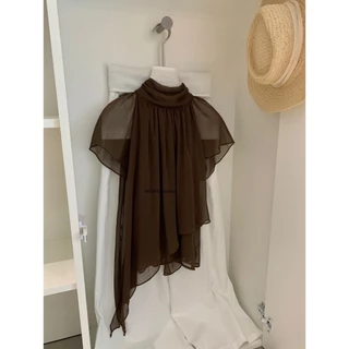 (พร้อมส่ง เขียว น้ำตาล) Bowie Top เสื้อชีฟองมีเชือกผูกโบว์ด้านหลัง - 9855 TAG WG.WE 🇰🇷