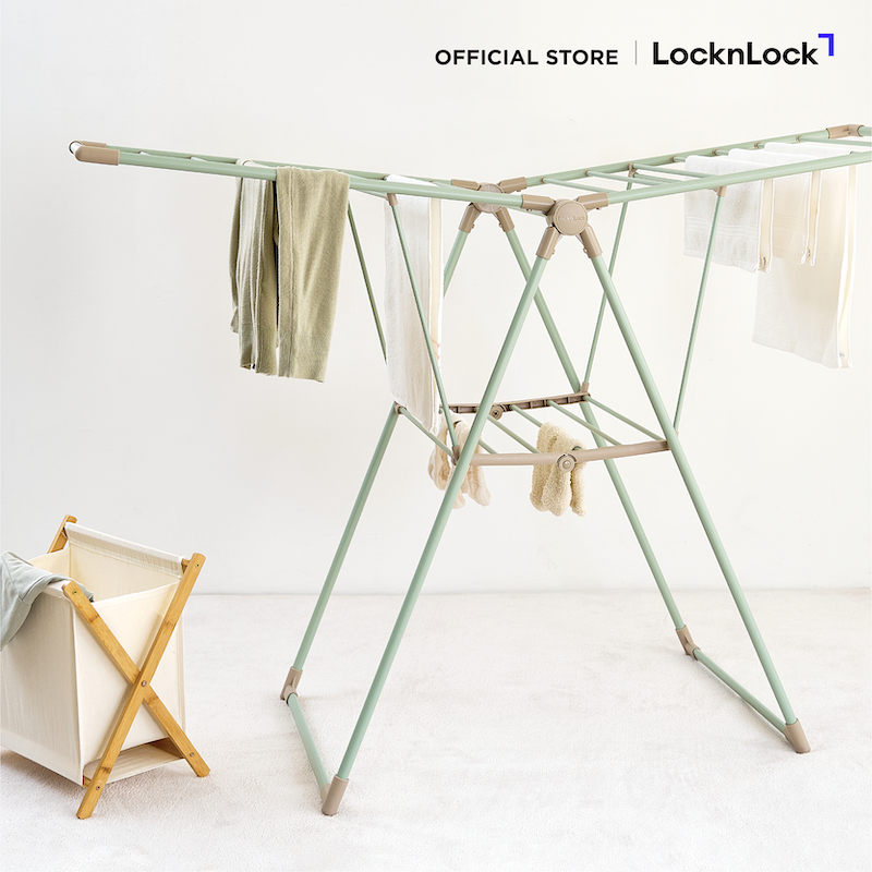 LocknLock ราวตากผ้าสีดำ Black Double Wings Drying Rack รุ่น ETM543
