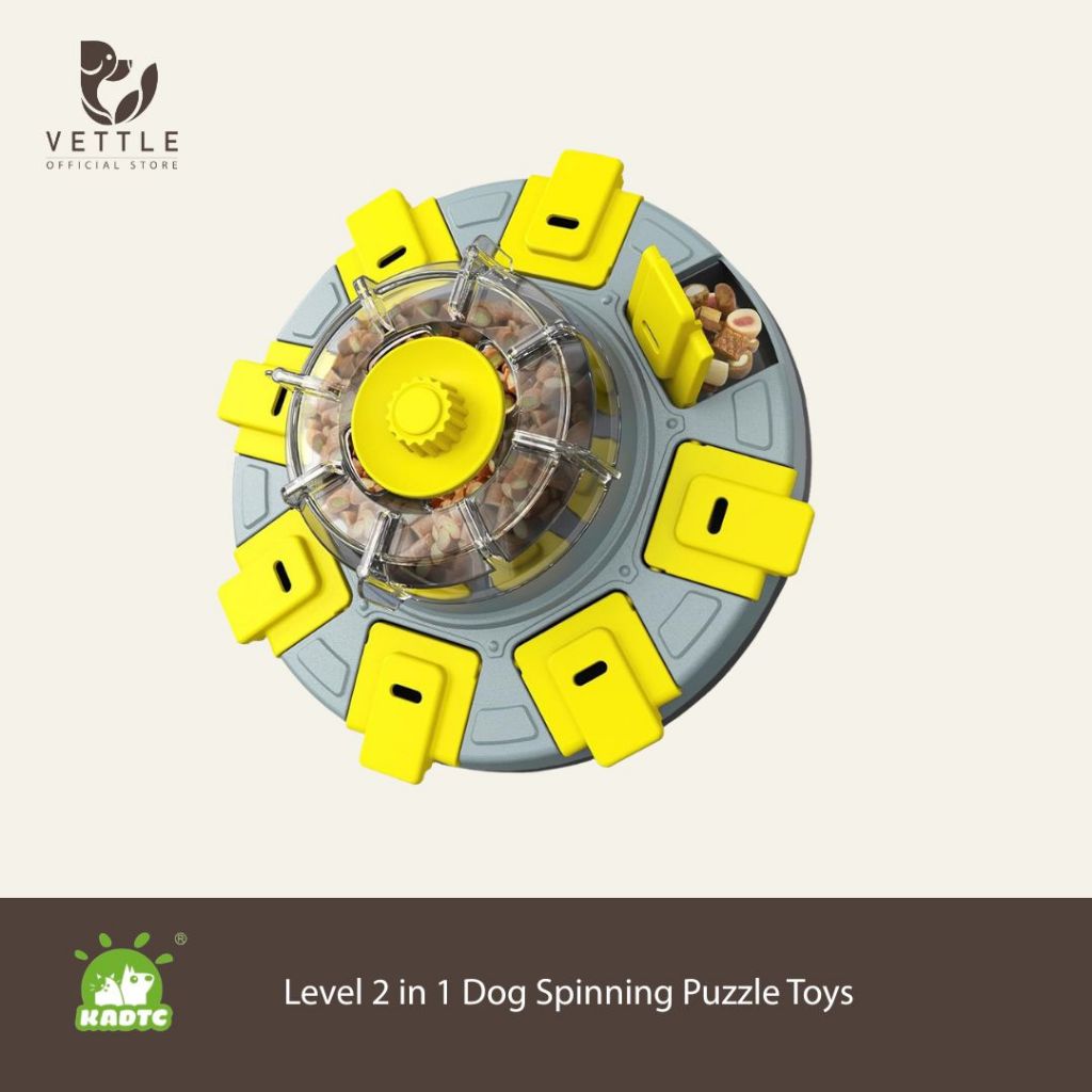 dog rotating puzzle toy promote pet's brain development lv. 2 in 1