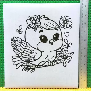 เฟรมผ้าระบายสี จัมโบ้2 23x25.5 เซนติเมตร (ไม่รวมสี+พู่กัน) Wooden Frame Jumbo2