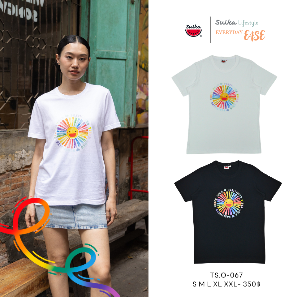 เสื้อแตงโม (SUIKA) - เสื้อแตงโม คอกลม แขนสั้นลายSUIKA Collection "Rainbow" ( TS.O-067 068 )