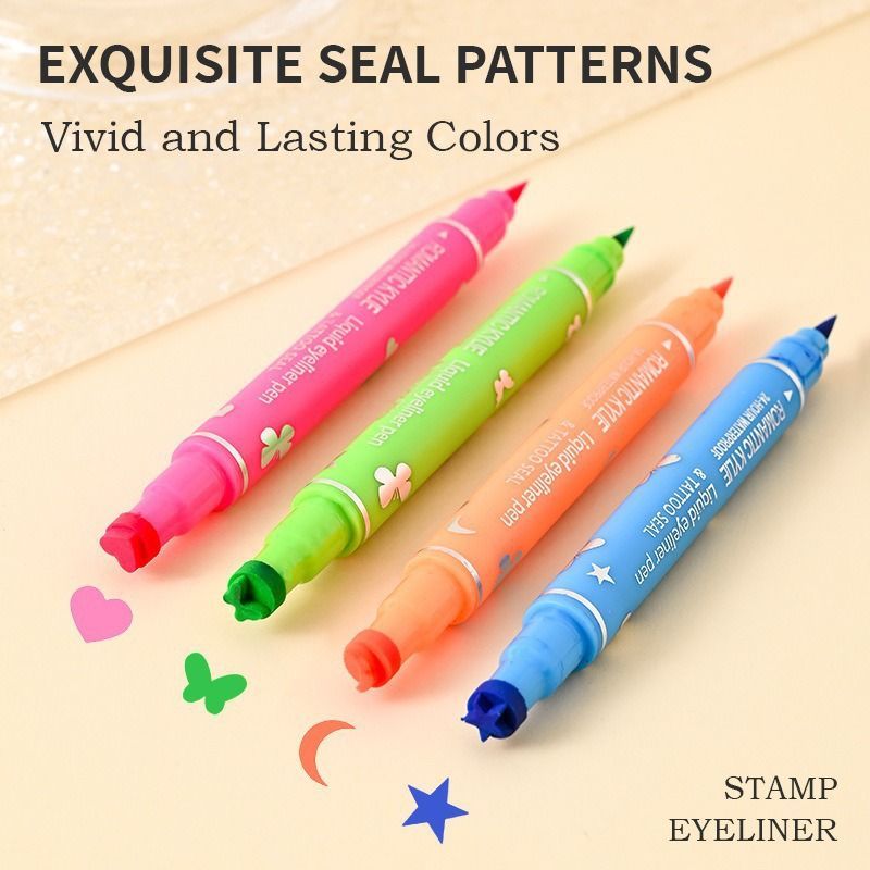 อายไลเนอร์ 2IN1 อายไลเนอร์สี กันน้ำ อายไลเนอร์แบบปั๊ม Stamp And Line, Eyeliner 2IN1