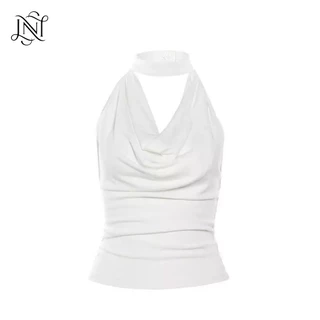 L'NADA 【พร้อมส่ง】เสื้อคอถ่วงคล้องคอ โชว์หลัง แฟชั่น2025(2603)
