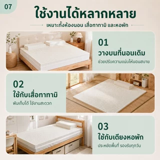 ที่นอนยางพาราแท้ 100% หนา 3 นิ้ว ลดแรงกดทับ บอกลาอาการปวดหลัง ระบายความร้อนอย่างดี สัมผัสนุ่มแน่น ส่งฟรี