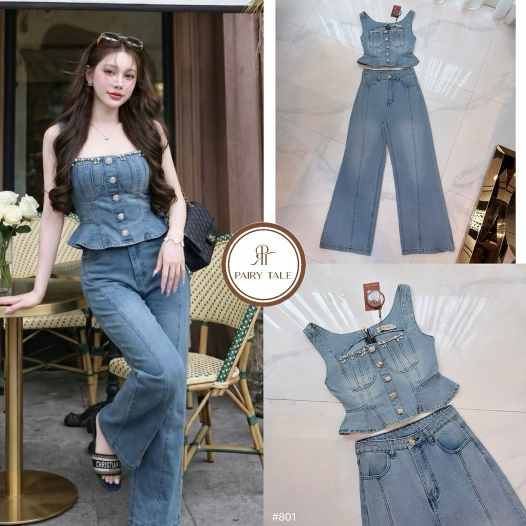 PairyTale Set เสื้อกล้าม+กางเกง ชุดเซ็ทยีนส์