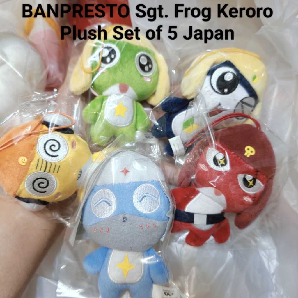 ขายเหมา 5พวง พวงกุญแจ ตุ๊กตา เคโรโระ หายากที่สุด แรร์สุดๆ BANPRESTO Sgt. Frog Keroro Plush Set of 5 