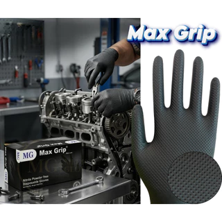 Max Grip แบบกล่อง ถุงมือยางไนไตร มีปุ่มกันลื่น