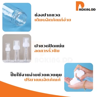 🧴 ถูกที่สุด PACKING.DD🧴ขวดปั๊มโฟม PET 100,150,200 ml สำหรับบรรจุ โฟมล้างหน้า ดีไซน์สวย พกพาสะดวก PG13