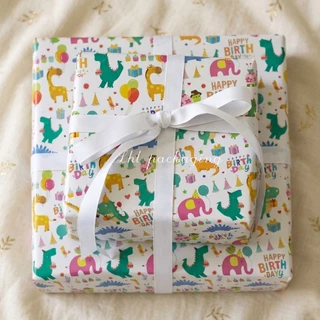 กระดาษห่อของขวัญลายไดโนเสาร์การ์ตูน 50x70cm (1 Sheet) Cute Dinosaur Cartoon Wrapping Paper ส่งจากกรุงเทพฯ
