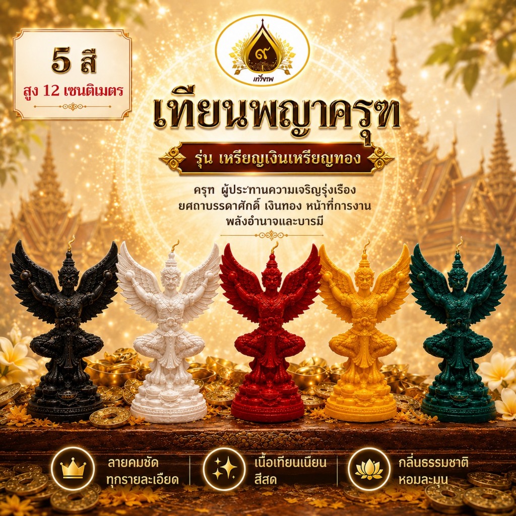 เทียนครุฑ เทียนพญาครุฑ รุ่นเหยียบเงินเหยียบทอง