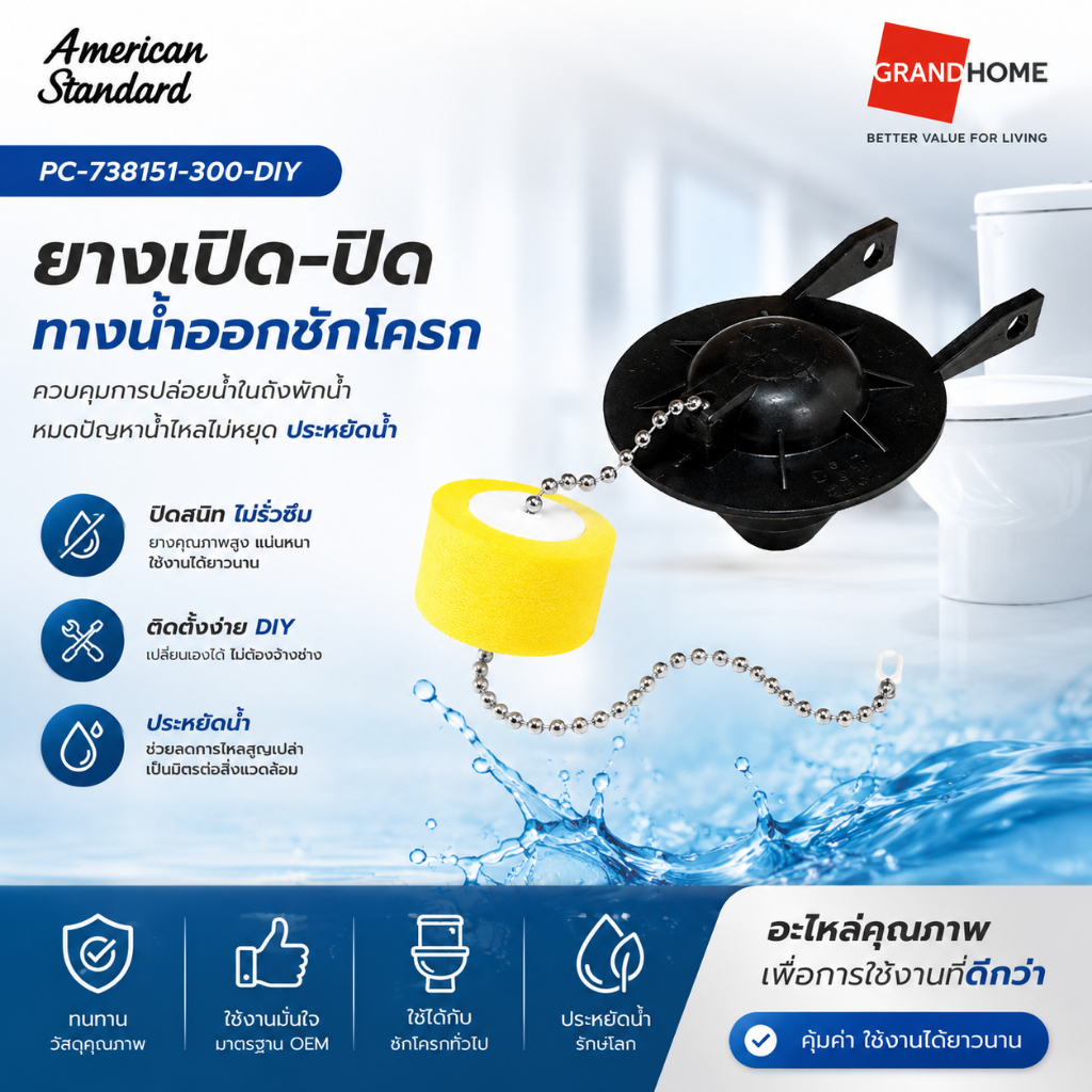 AMERICAN STANDARD  ลูกยางเปิด-ปิดน้ำ PC-738151-300-DIY