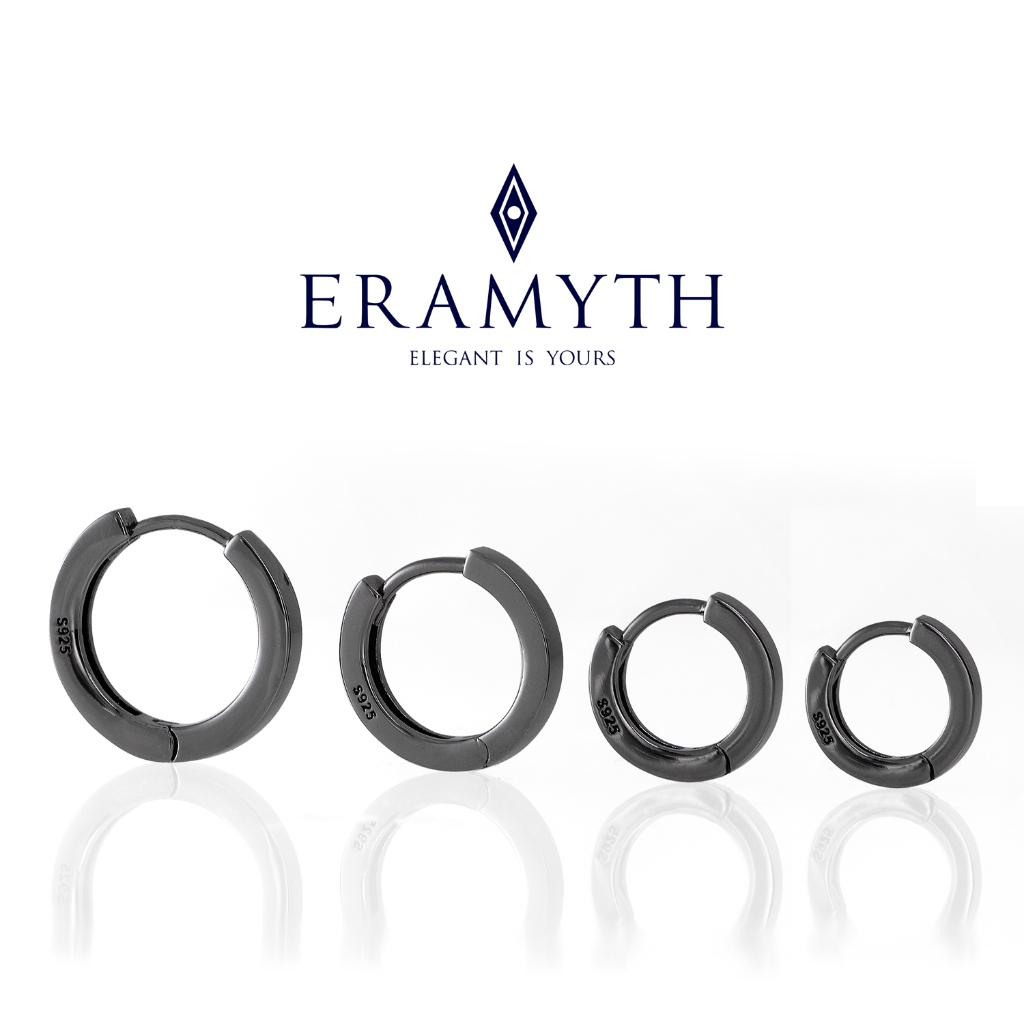 Eramyth : ต่างหูห่วง เงินแท้92.5 รวม ขนาด9,11,13,15mm เงินเกลี้ยง ชุบสีทองคำขาว,สีโรสโกล์,สีทอง,สีแบล็ค EM-0009 ส่งทันที