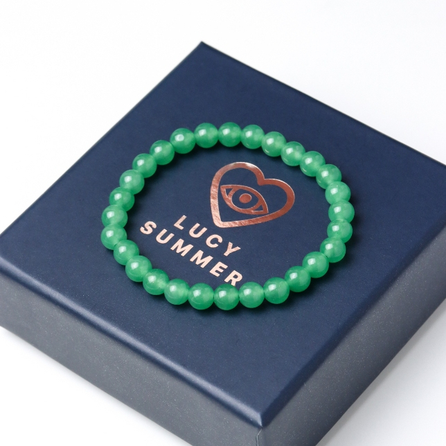 LUCY SUMMER กำไลข้อมือหิน Green Aventurine (กรีน อเวนเจอรีน) ขนาด 6/8/10 mm.