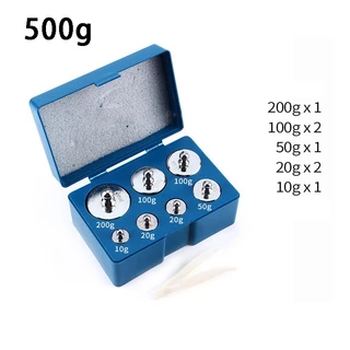 ตุ้มน้ำหนักมาตรฐาน เหล็กชุปโครเมี่ยม Class M2 100g 200g 500g ชุดรวม 8 ลูก 1000g